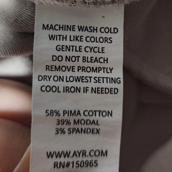 AYR The TV Short Pima Cotton Fleece High Rise Lounge Pull On Sweat Shorts Shroom - Picture 7 of 8